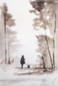 Dans la forêt 04 / Encre / 30 x 50