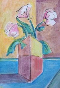 Étude tricolore 01 : vase de salon / Aquarelle / 30 x 50