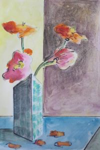 Étude tricolore 02 : vase de salon / Aquarelle / 30 x 50