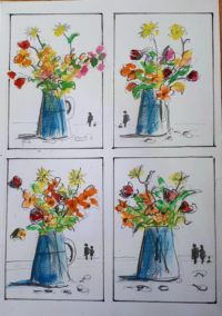 Etude 01 : vases à l'atelier / Aquarelle / 30 x 50