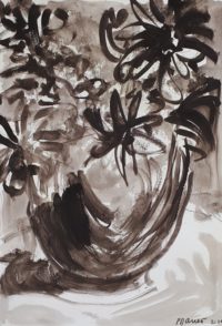 Vase aux chardons 01 / Encre / 30 x 50 