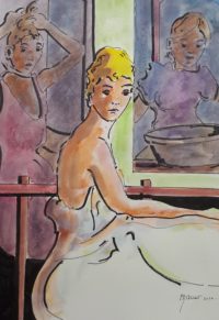 Pause / Aquarelle et encre / 50 x 70