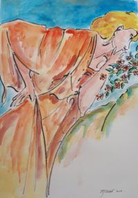 Le parfum naturel / Aquarelle et encre / 50 x 70