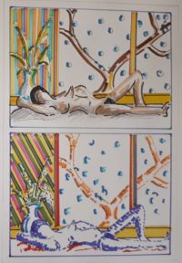 Nus allongés / Aquarelle et encre / 50 x 70