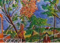 Vue rurale du perron / Aquarelle et encre / 70 x 50