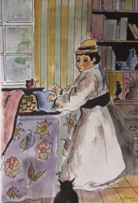 Préparations au travail / Aquarelle et encre / 50 x 70