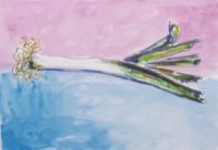 Nature au poireau 01 / Aquarelle et encre / 50 x 30