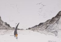 Voilier au lac 02 / Encre et aquarelle / 70 x 50 