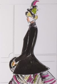 Le mannequin de style / Aquarelle et encre / 50 x 70