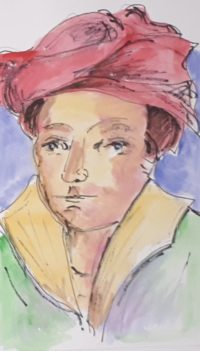 Homme au turban rouge 02 / Aquarelle et encre / 50 x 70