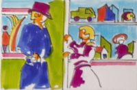 Que de tentations ! / Aquarelle et encre / 70 x 50