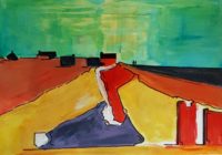 Ruralité abstraite / Aquarelle et encre / 70 x 50 