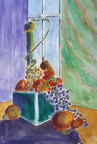 Nature au vase italien / Aquarelle et encre / 50 x 70 