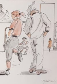 Duo de danse / Aquarelle et encre / 50 x 70