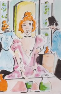 Une sacrée cliente 01 / Aquarelle et encre / 50 x 70