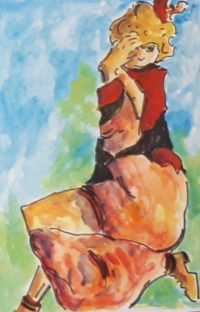 Mimique / Aquarelle et encre / 50 x 70 