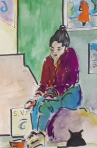 SVP ! / Aquarelle et encre / 50 x 70 