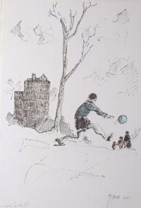 Jeu de balle en banlieue / Encre / 50 x 70 