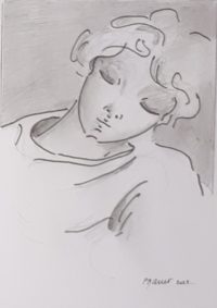 Jeune endormie / Encre / 50 x 70 