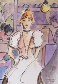 Une sacrée cliente 02 / Aquarelle et encre / 30 x 50