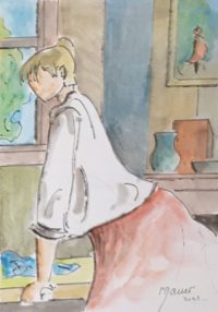 Travail fini ! / Aquarelle et encre / 30 x 50