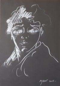 Visage 01 / Carte à gratter / 30 x 50