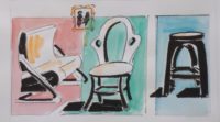 Chaises, étude 02 / Aquarelle et encre / 50 x 30 