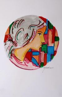 Profil / Aquarelle, feutres et encre / 30 x 50 