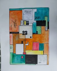 Le 23 / Acrylique et encre / 30 x 50 