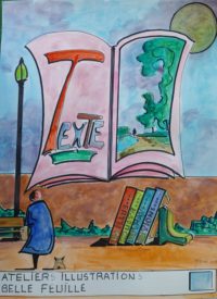 Essai affiche expo BB 02 / Aquarelle, gouache et encre / 50 x 70 