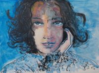 Portrait et rêverie / Aquarelle et encre / 70 x 50