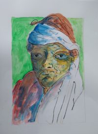 Le travailleur / Aquarelle et encre / 50 x 70 