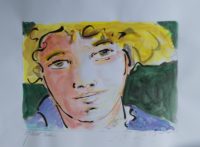 Jeune femme / Aquarelle et encre / 70 x 50