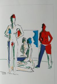 Sonia 06 / Aquarelle, encre et collages / 50 x 70 