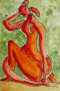 Nu à la Matisse / Aquarelle et encre / 50 x 70