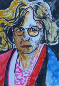 Ma voisine d'atelier 01 / Aquarelle et encre / 30 x 50 