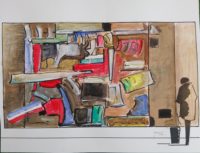 Le méli-mélo en galerie / Aquarelle et encre / 70 x 50