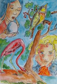 Pèle-mêle de sujets d'études / Aquarelle et encre / 50 x 70